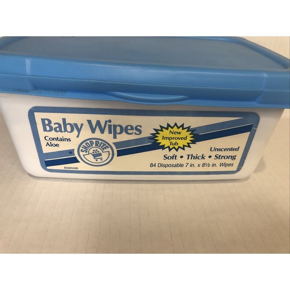 Vintage Baby Wipes Empty Container 1991 Photo Prop Lid Is Loose